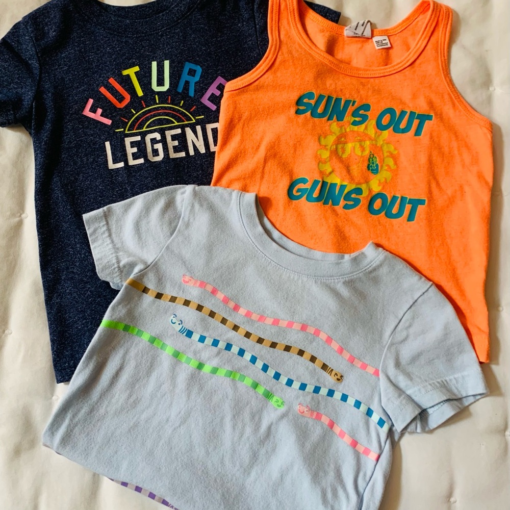 Bundled kids gender neutral shirts